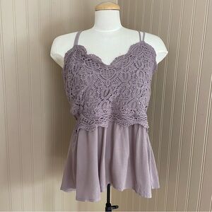 Maurice’s Light Purple Mauve Lace Tank Top Women’s Size Large